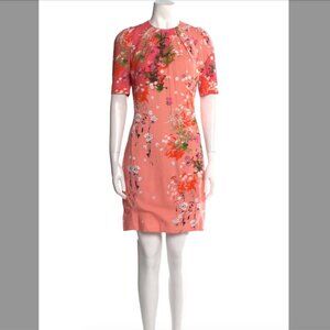 Givenchy Short Sleeve Floral Print Knee Length Shift Dress Size 4